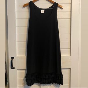Tiana B. Black Sleeveless Ruffled Hem Dress